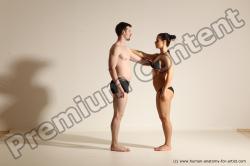 Underwear Woman - Man White Average Short Brown Dancing Dynamic poses Academic